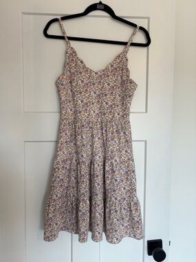 Monteau Pink Multi Floral Scallop-Neck Mini Dress